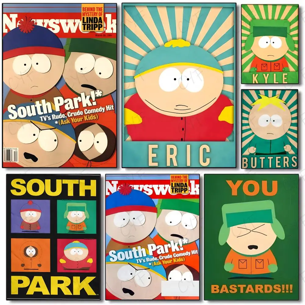 animation satire comedy S-South Park Poster Painting Wall Art Mural for Living Room Home Decor and Gifts