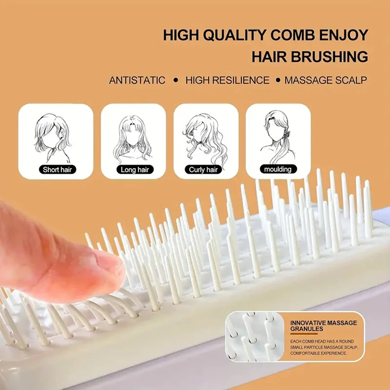 Self-Cleaning Hair Brush For Women Massage Air-bag Hair Comb Washable Soft Tooth Massage Comb For Barber Hair Styling Edge Brush
