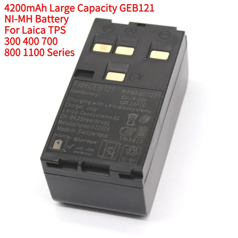 

4200mAh Large Capacity GEB121 NI-MH Battery for Laica TPS 300 400 700 800 TPS1100 Series Total Stations