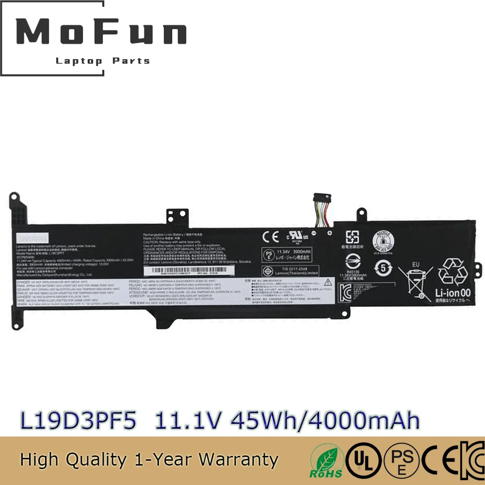 Original L19D3PF5 11.1V 45Wh Laptop Battery for Lenovo Ideapad 3 14IML05 15IML05 L19C3PF7 L19L3PF5