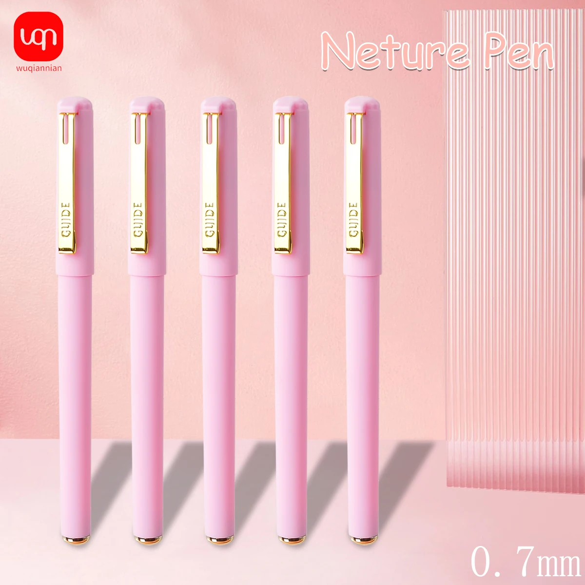 WQN-3/6/12PCS Pink Gel Pen, Aesthetic Pen Pink Ink Quick Drying, 0.7mm, Smooth Writing, Suitable for Diary School Office Supplie