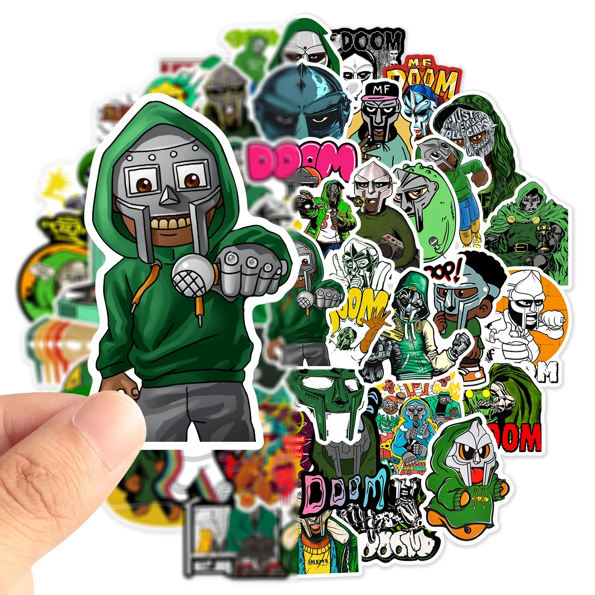 50 Stück MF DOOM Graffiti Aufkleber Wasserflasche Laptop Telefon Fahrrad Gepäck Fall Skateboard Kinder Erwachsene Aufkleber