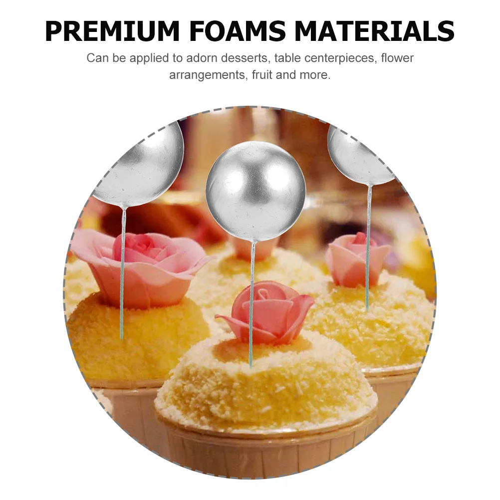 

42Pcs Foams Ball Toppers for Cakes Easy Insert Cake Decorations Suitable Birthday Wedding Christmas Dessert Table Decoration