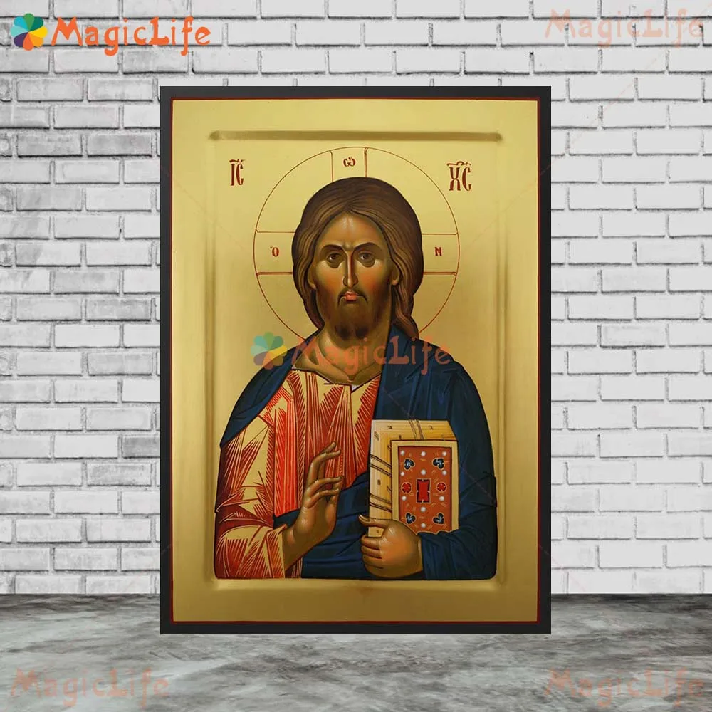 Christ Pantocrator Icon Jesus Christ Pantocrator Religion Wall Pictures For Church Room Poster Wall Art Canvas Painting Unframed - Image 5