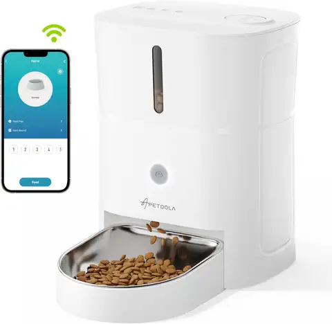 Wi-Fi Smart Pet Feeder with App Control, 3L Capacity, Timed Feeding for Cats and Dogs