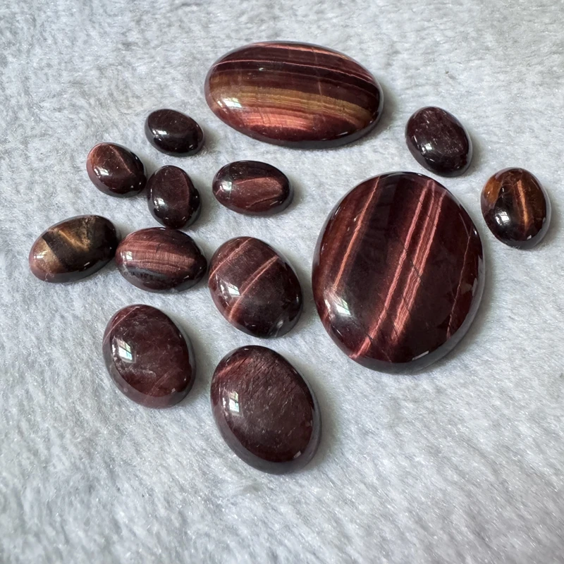 Wholesale 1pcs Natural Red Tiger Eye Bead Cabochon,30x40mm 22x30mm 18x25mm Oval Gemstone Ring Face For Jewelry