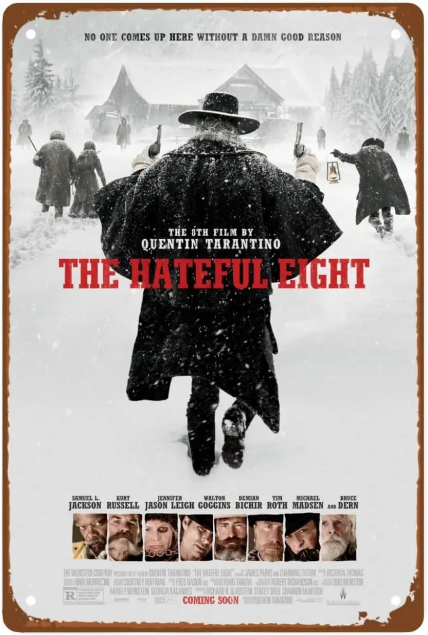 1w,The Hateful Eight Movie Metal Wall Tin Sign Retro Film Poster Retro Gift Man Cave Decor Vintage Decorations