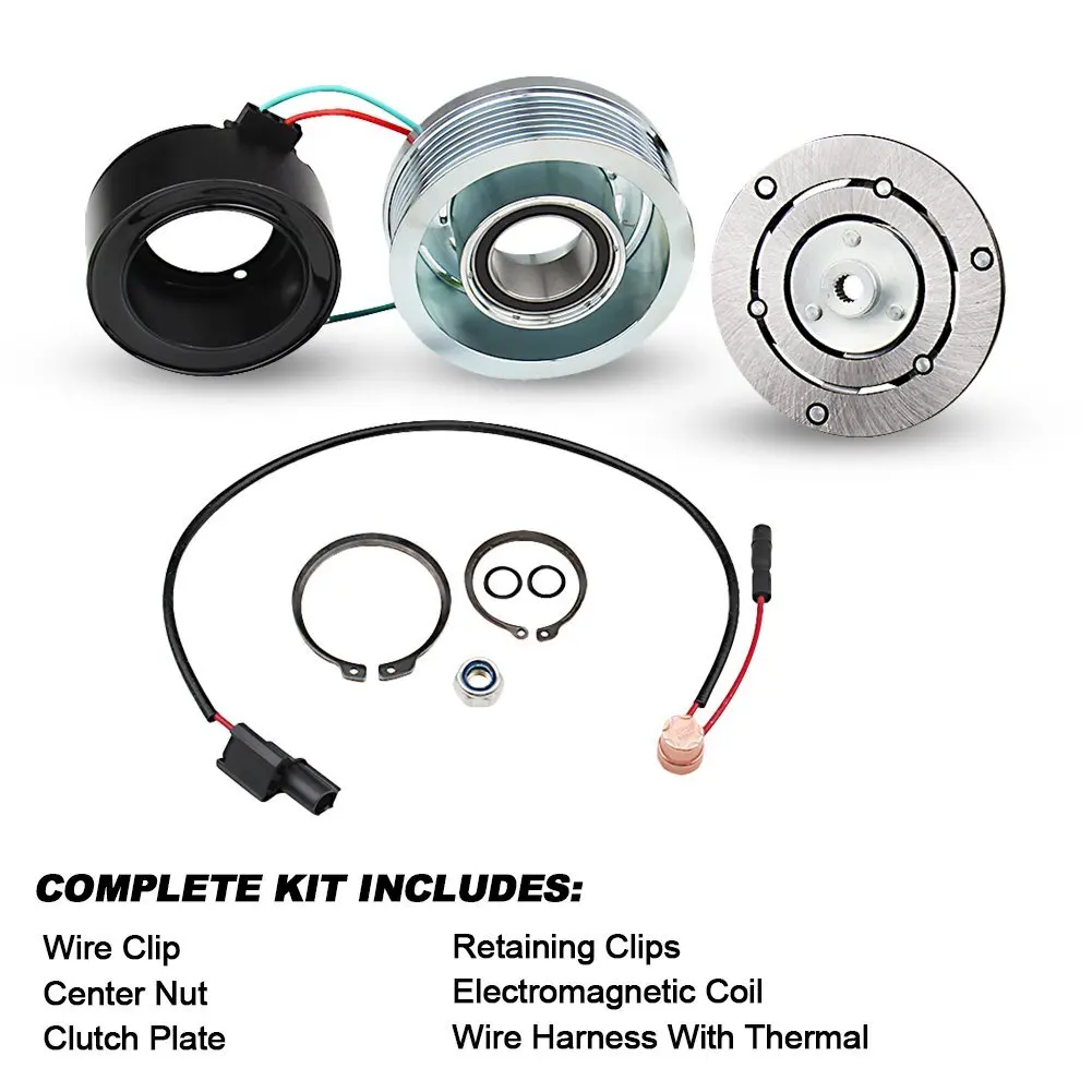 2004918AM 38810RNAA02 38810RRBA01 A/C طقم قابض الضاغط لـ 2006-2011 Honda Civic 1.8L Sanden Trse07 4901 أو 4918 أسود #4