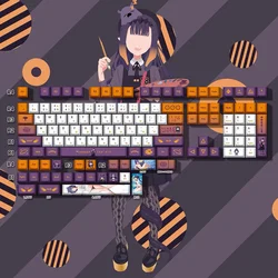 132 Keys Ninomea Ina'nis keycaps PBT Vtuber Hololive Key Cover DYE Sublimation Cherry MX Axis Switch Keycap Mechanical Keyboard