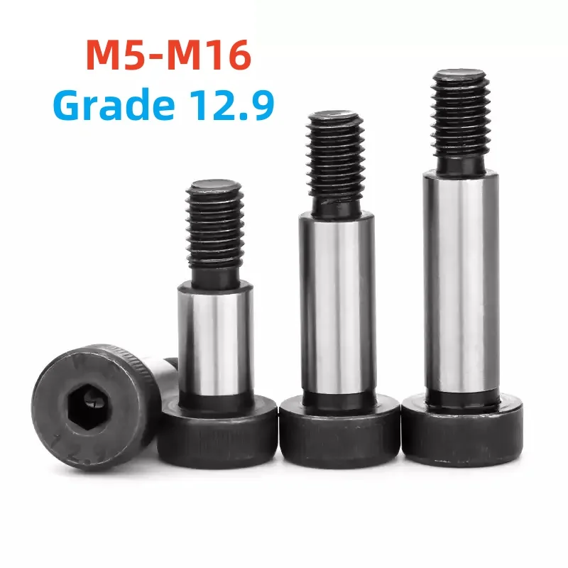 1pcs M5 M6 M8 M10 M12 M16 Black 12.9 Grade Hexagon Socket Head Roller Bearings Shoulder Screw Bolt High Tensile