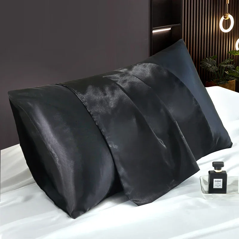 Solid Color Satin Pillowcase High Quality Envelope Pillowcover Bedding Sleeping Pillow Case Soft Comfortable