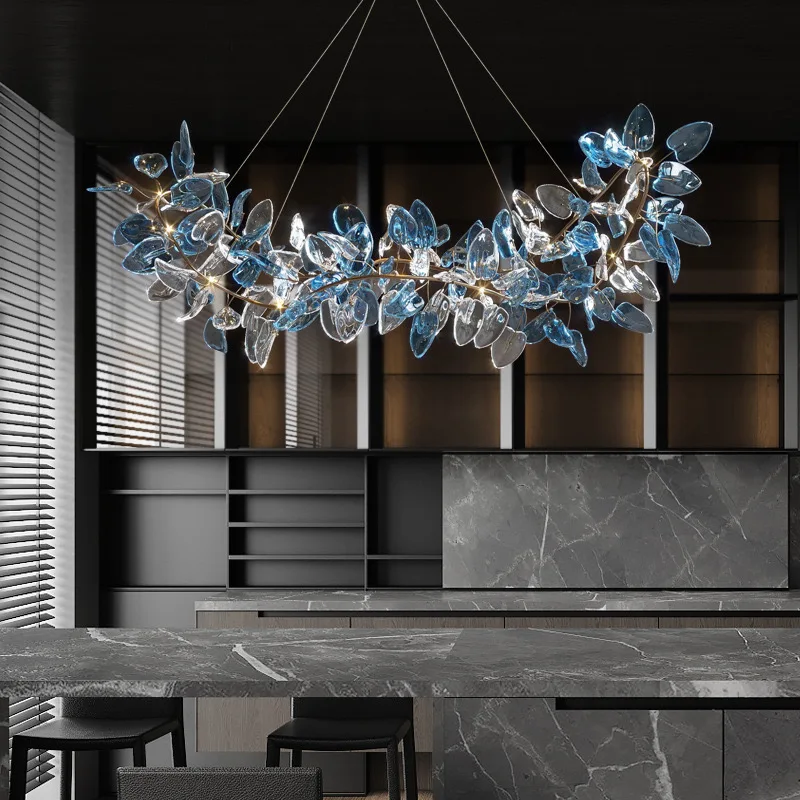 2025 Modern Minimalist Crystal Light Luxury Living Room Creative Designer Bedroom Pendant Light Restaurant Natural Crystal Light