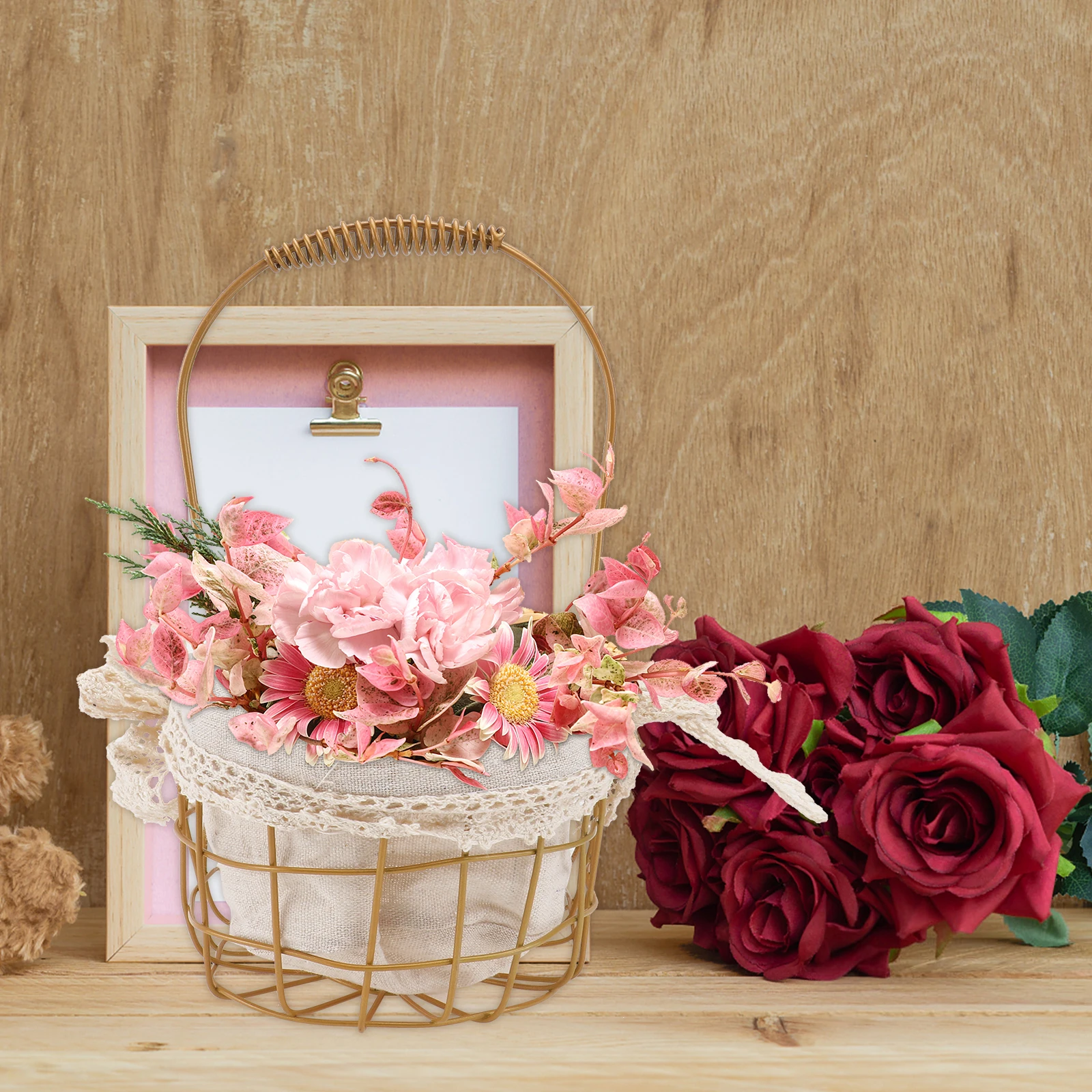 

Premium Handheld Flower Multi-Functional Decorative Storage Basket Home Decoration Kitchenware Organizer Large Capacity Flower