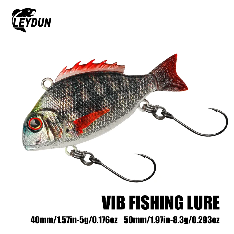 LEYDUN VIB Sinking Swimbait Angelköder 5g 40mm 8,3g 50mm Lebensechte dynamische Vibration Winter Meeresangelköder Wobbler Köder