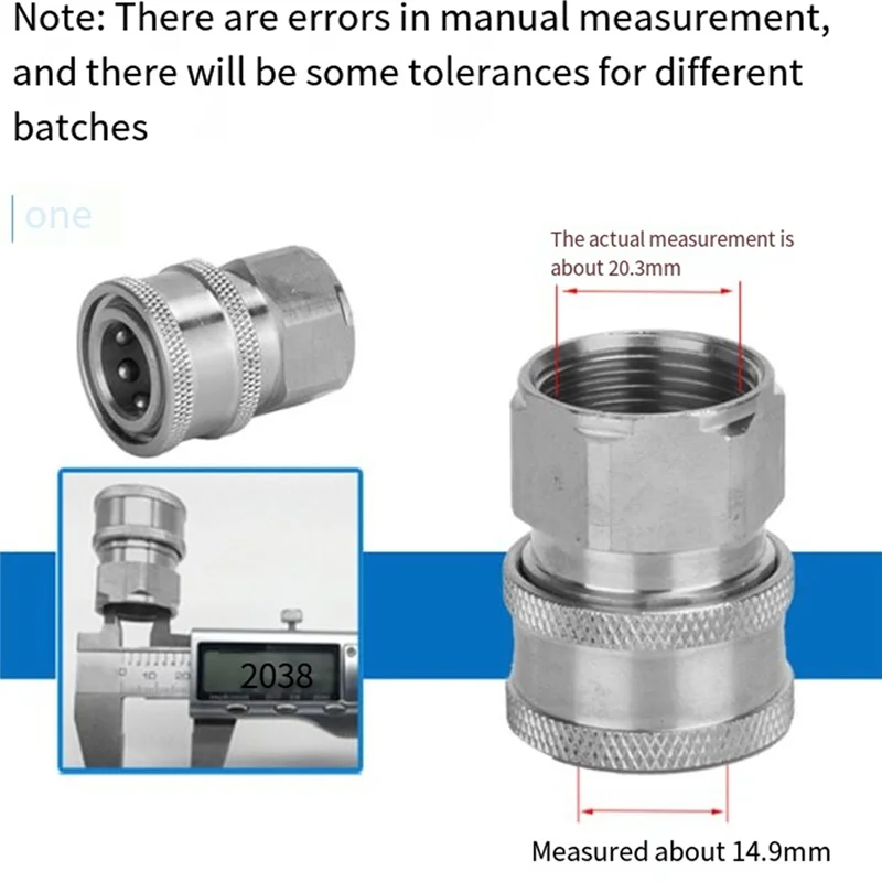 SEWS-High Pressure Car Washing Machine Stainless Steel Inlet And Outlet Water Quick Connector Car Water Gun Accessories