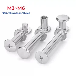 304 Stianless Steel Binding Screws Nail Rivet M3 M4 M5 M6 Studs Snap Rivets Books Butt Screw Photo Album Binding Screw