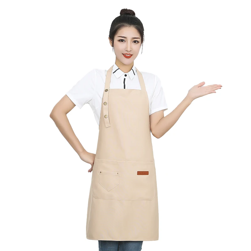 New Fashion Kitchen Aprons for Woman Men Chef Work Apron for Grill Restaurant Bar Shop Cafes Beauty Nails Studios Uniform image 3