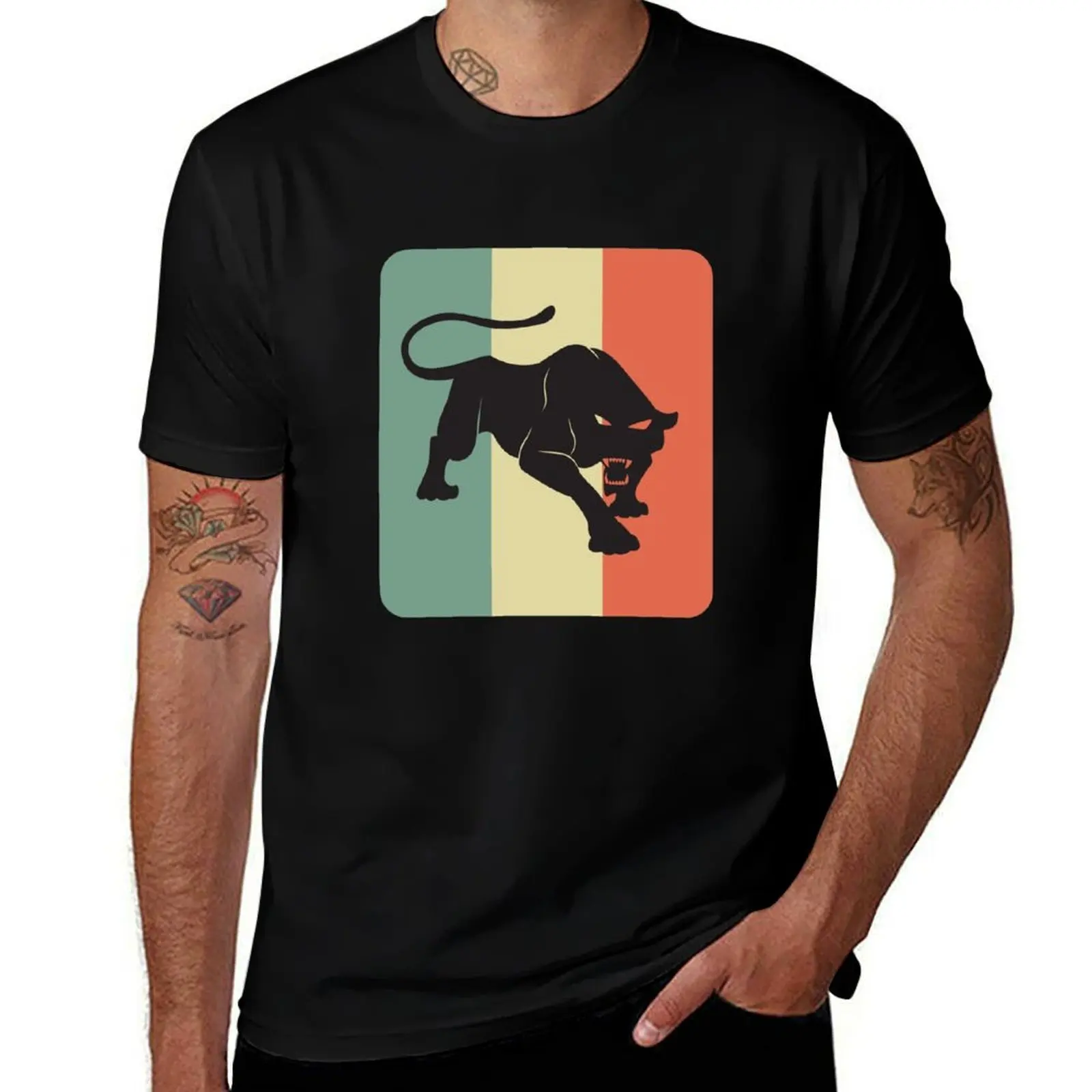 

Black Panther Silhouette Shirt - Retro Vintage T-Shirt cheap stuff gifts for boyfriend t shirt men