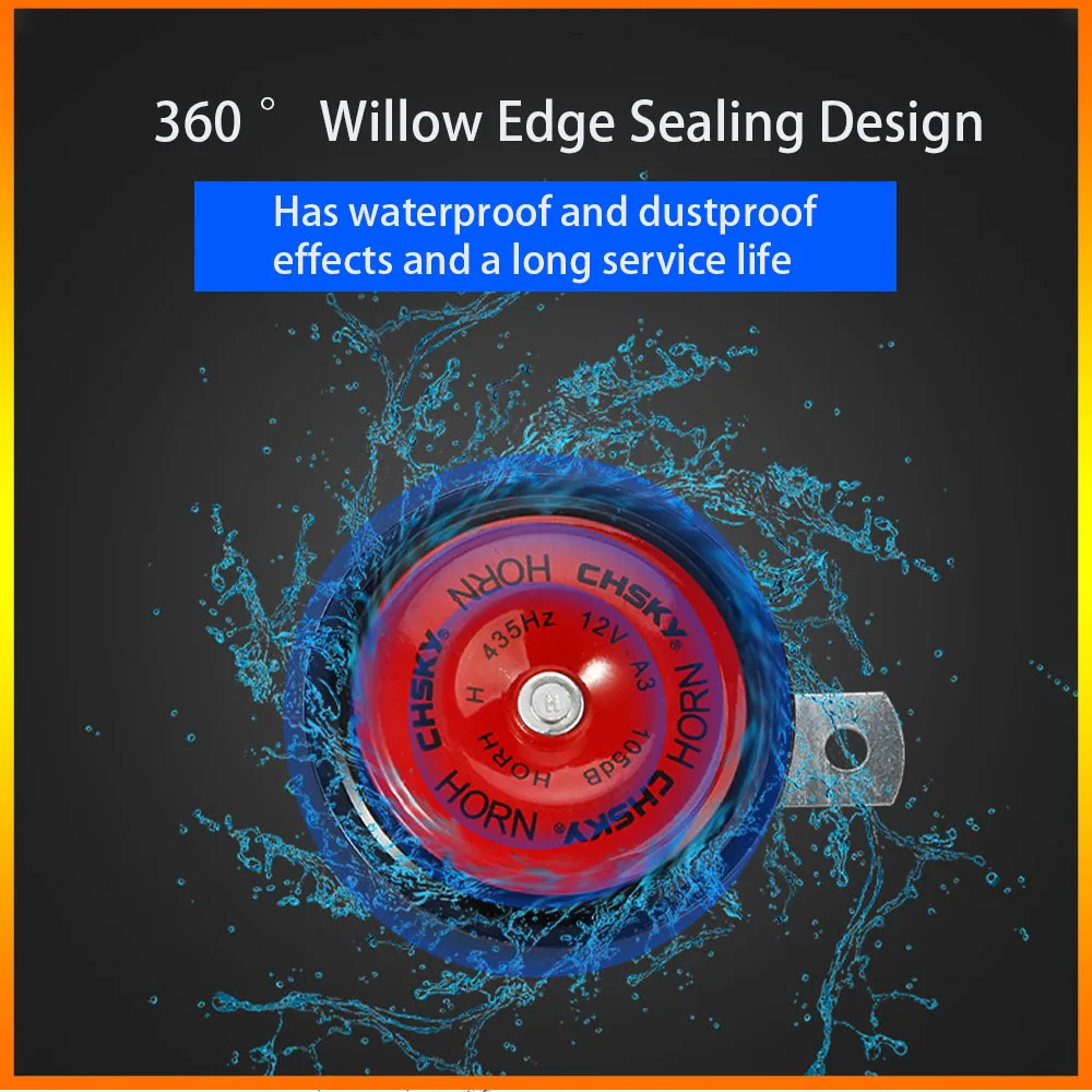 

Electric Bike Motorcycle Horn 12V Universal Electric Horn Car Snail Horn Car High And Low Frequency Horn Modified Decoration