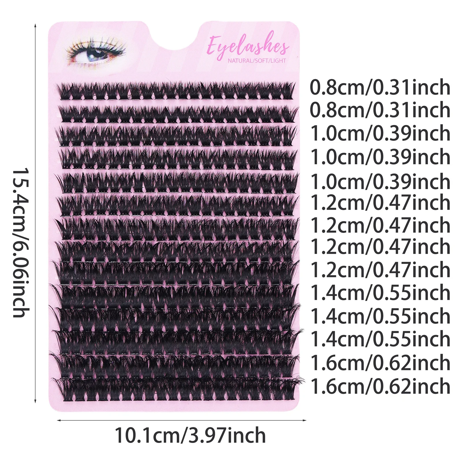 280 Stück 80D gefälschte Wimpern D Curling Wimpern Cluster DIY dicke individuelle Wimpernverlängerungen 8–16 mm dichte Volumen-Cluster-Wimpern – Detail 4