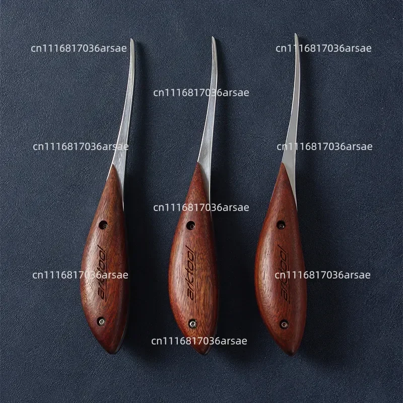 Integrated leather grooving device, groove pusher, handmade leather goods making tool, grooving knife, non-cutting edge