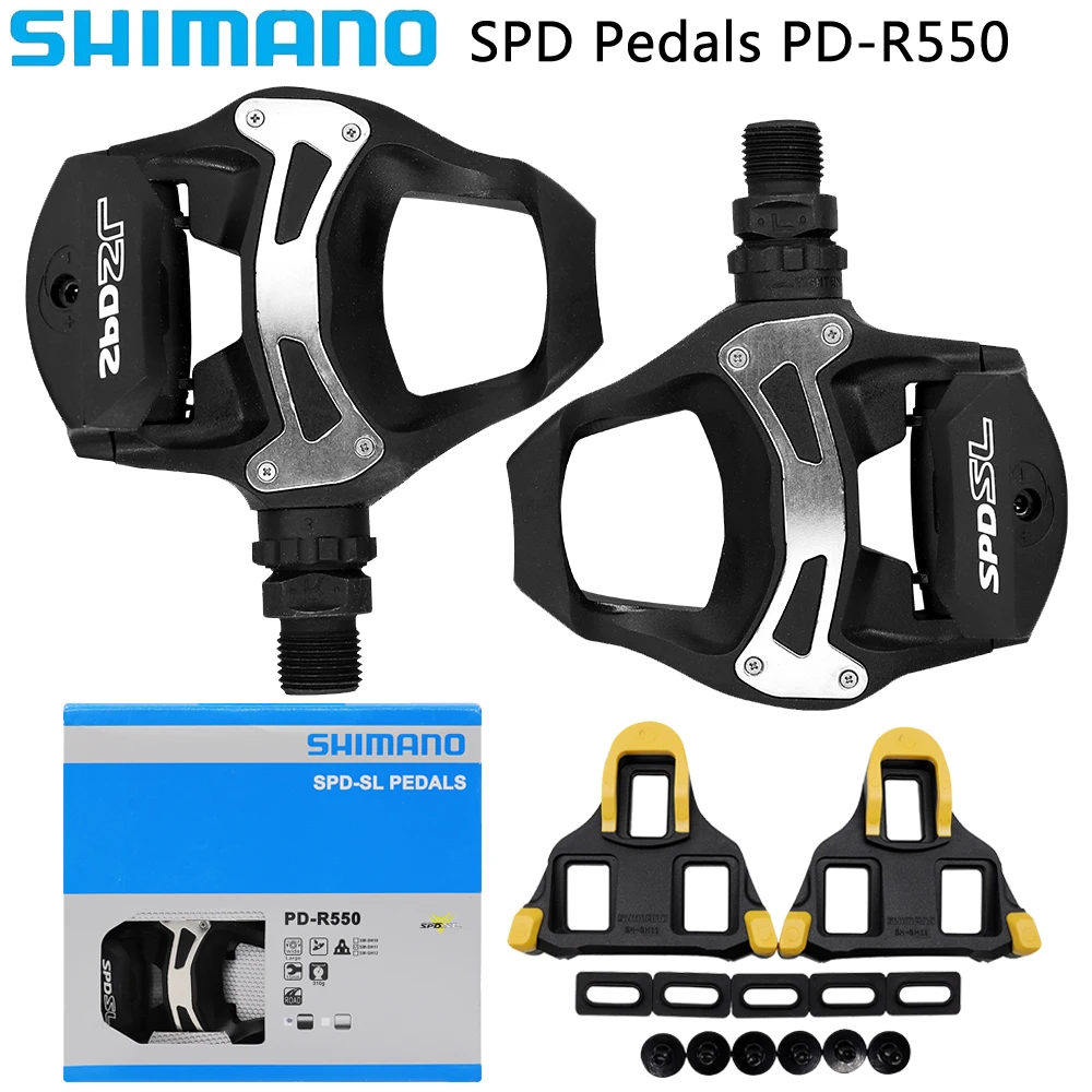 

SHIMANO TIAGRA PD-R550 Педаль для шоссейного велосипеда, широкая платформа, односторонние самоблокирующиеся педали SPD с шипами SH11, оригинальные детали