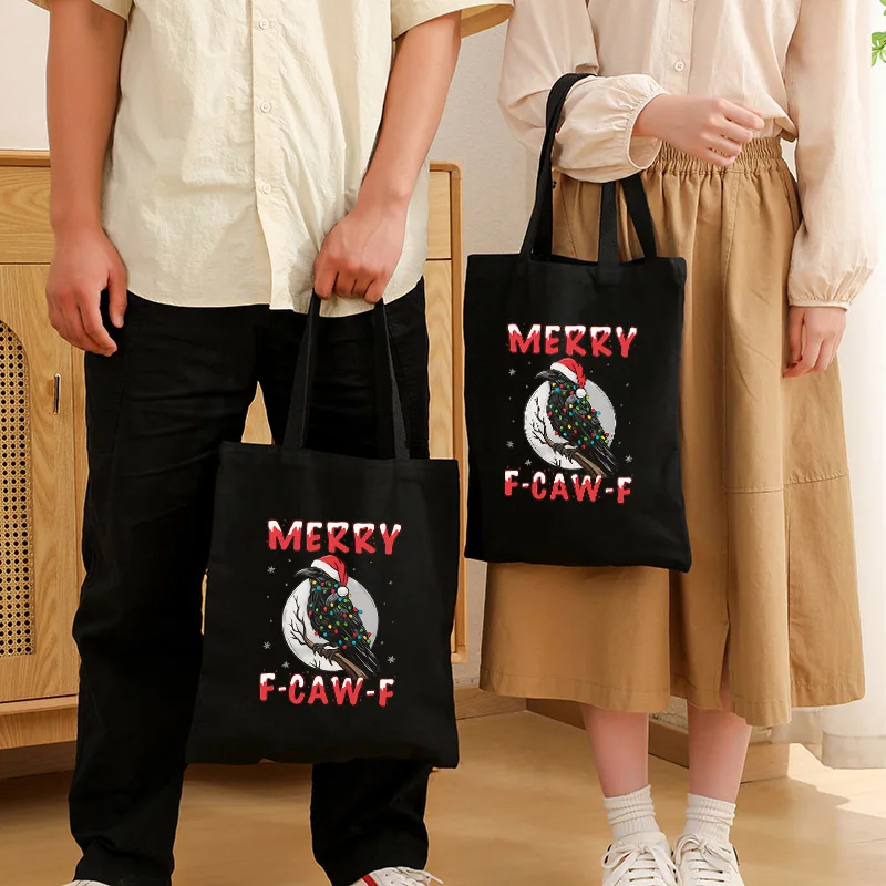

2025 New F-Caw-F Funny Chicken F Caw F Rooster Meme Women Canvas Bag Large Capacity Shopping Bag Party Gift for Girlfriend