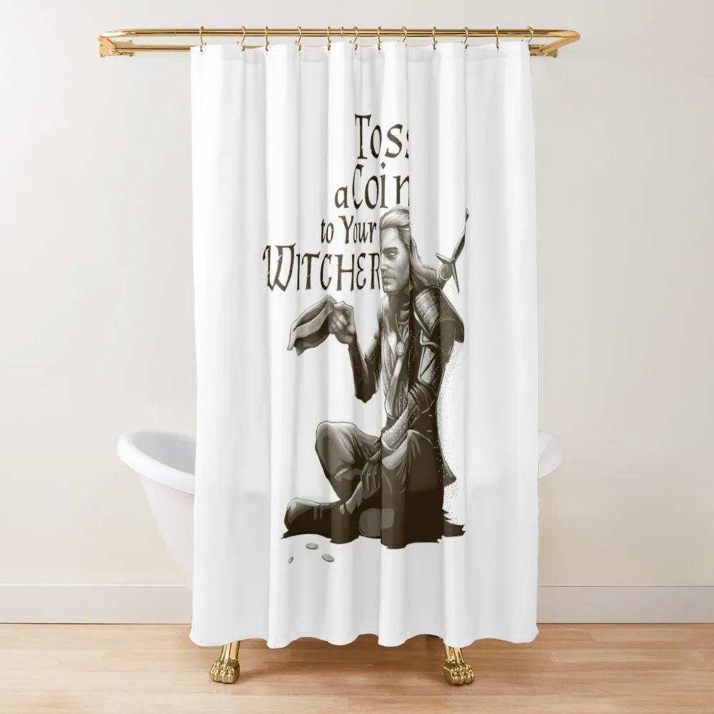 

Toss A Coin To Your Witcher Tshirt - Wild Hunt Sticker - Geralt Funny Tshirt Shower Curtain