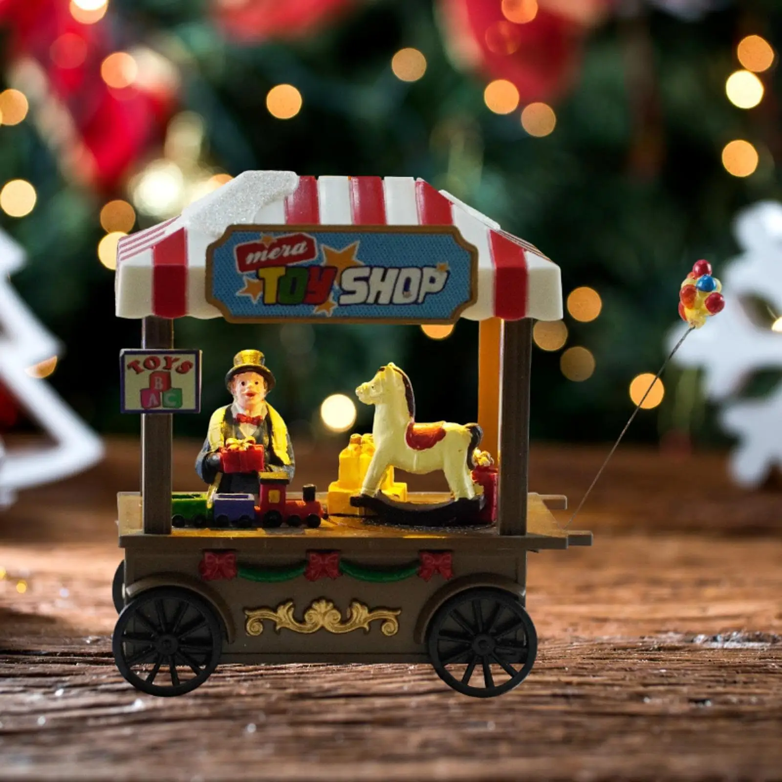 مشهد عيد الميلاد مشهد بيت الثلج الديكور متوهجة مصغرة الراتنج زخرفة لعبة متجر