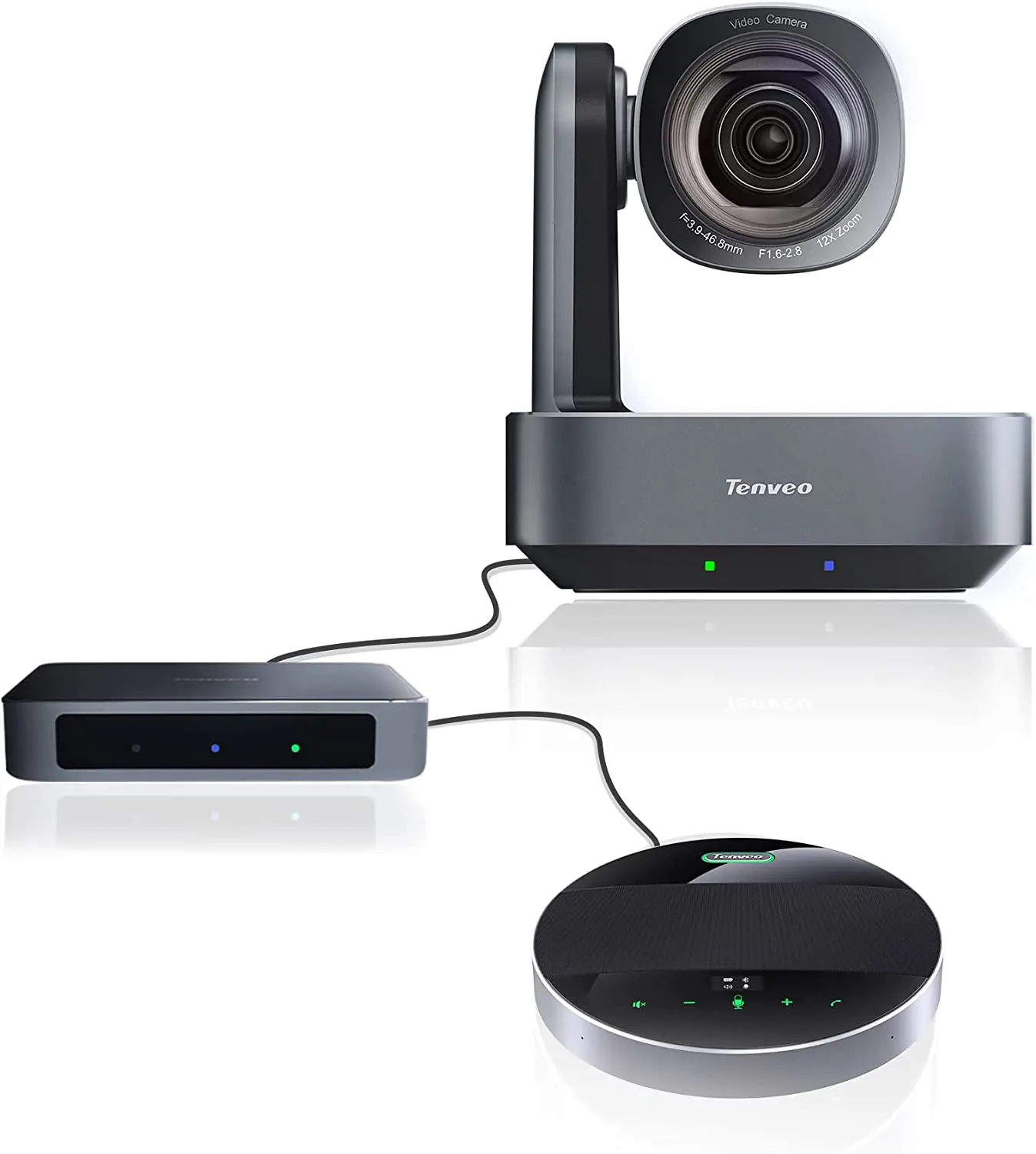 Video Conference System 12x Zoom 4k/1080p/720p 60fps Noise Reduction PTZ Camera Omni-directional Portable Microphone And Hub