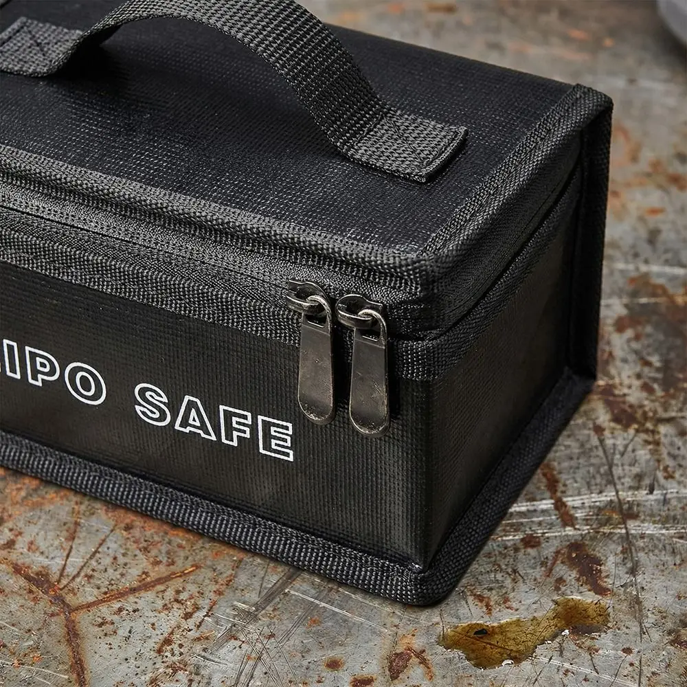 Large Capacity Lipo Safety Bag Waterproof Explosion-Proof Battery Fireproof Handbag Double Zipper Top Handle