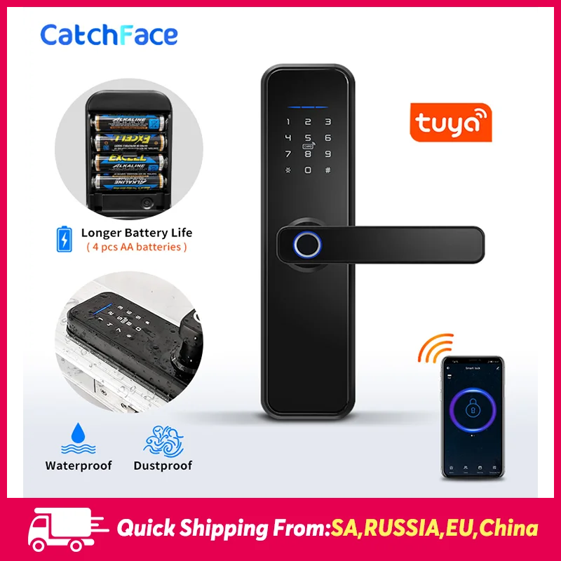 

Electronic Fingerprint Door Lock Biometric Lock Digital Smart Lock With WiFi TUYA APP Password IC Card Unlock For Home Security