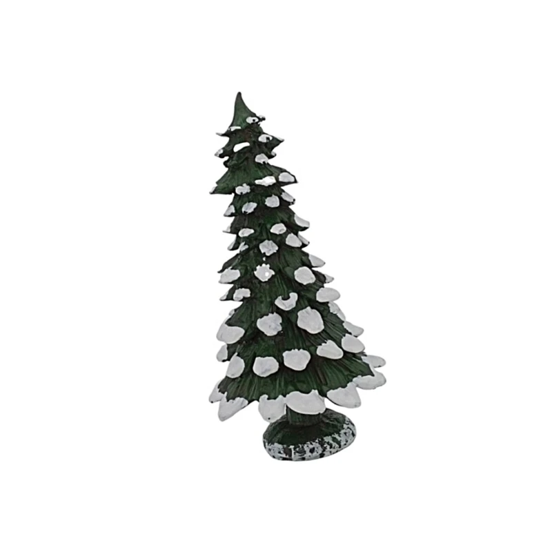 SZWA Artisanal Resins Crafteds Christmas Trees Figurine for Desk, Mantles or Window Sill Holiday Ambiances