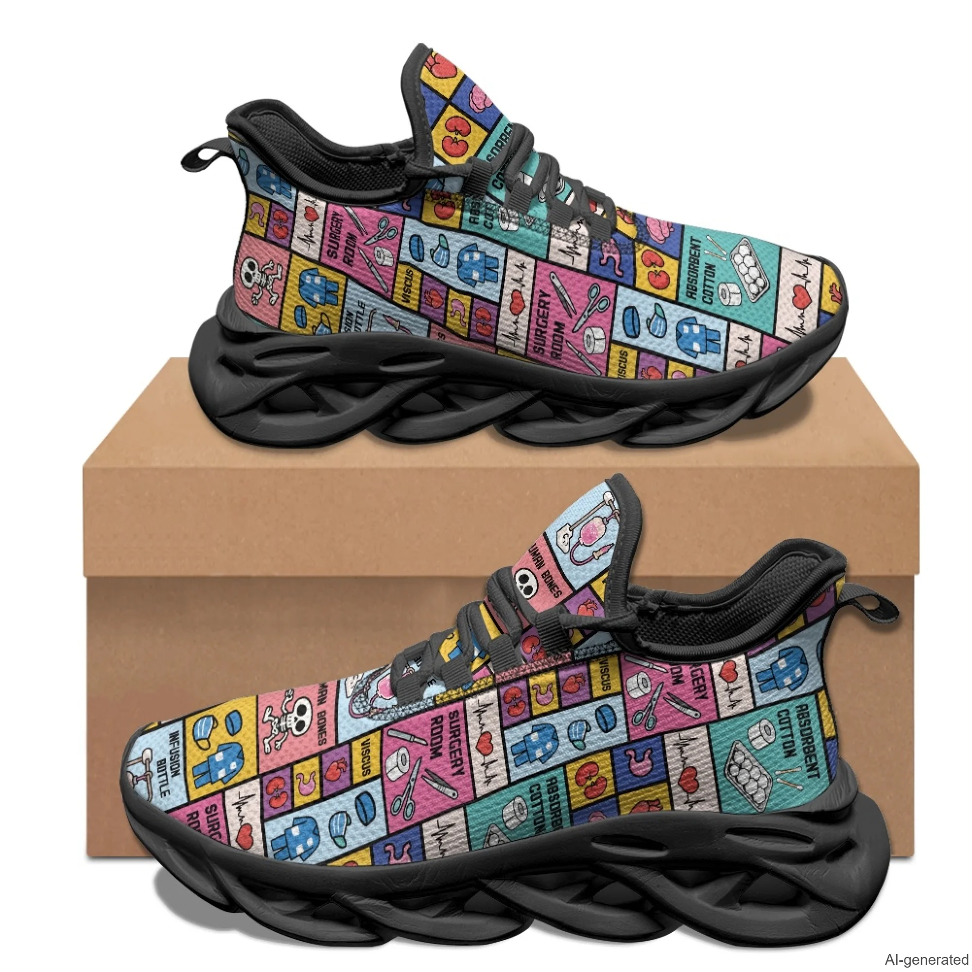 XIXIRIMIDO Max Soul Shoes Medical Pattern Print Running Shoes for Men Casual Fashion Women Snakers Walking Shoes 35-48