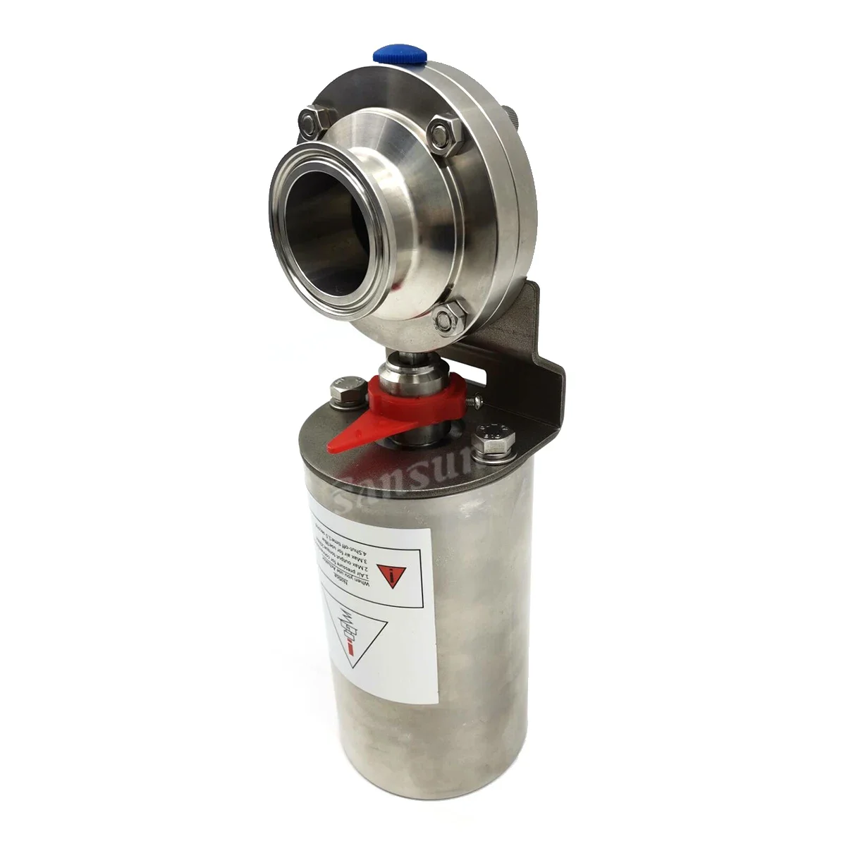 Sanitary Stainless Steel Clamp End Pneumatic Actuator Butterfly Valve  for Dairy