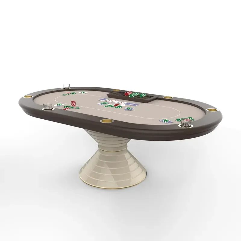 【CHIMU HOME】 Modern Oval 8 Players Texas Poker Table with Leather and Wood for JS.STONE Italian Design Custom Color