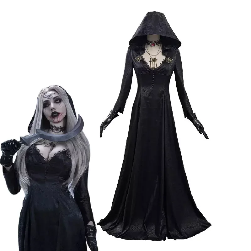 

Resident Village Outfit Daniela Vampire Halloween Costume Horror Cosplay Gown Women Scary Carnival Dress Gothic Evil For Adult