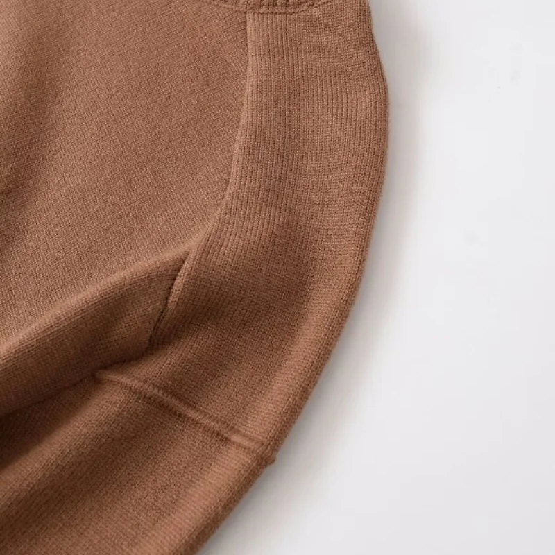 เสื้อสเวตเตอร์ถักคอตั้งแขนยาวทรงหลวมใส่สบายสำหรับผู้หญิง แฟชั่นทันสมัย