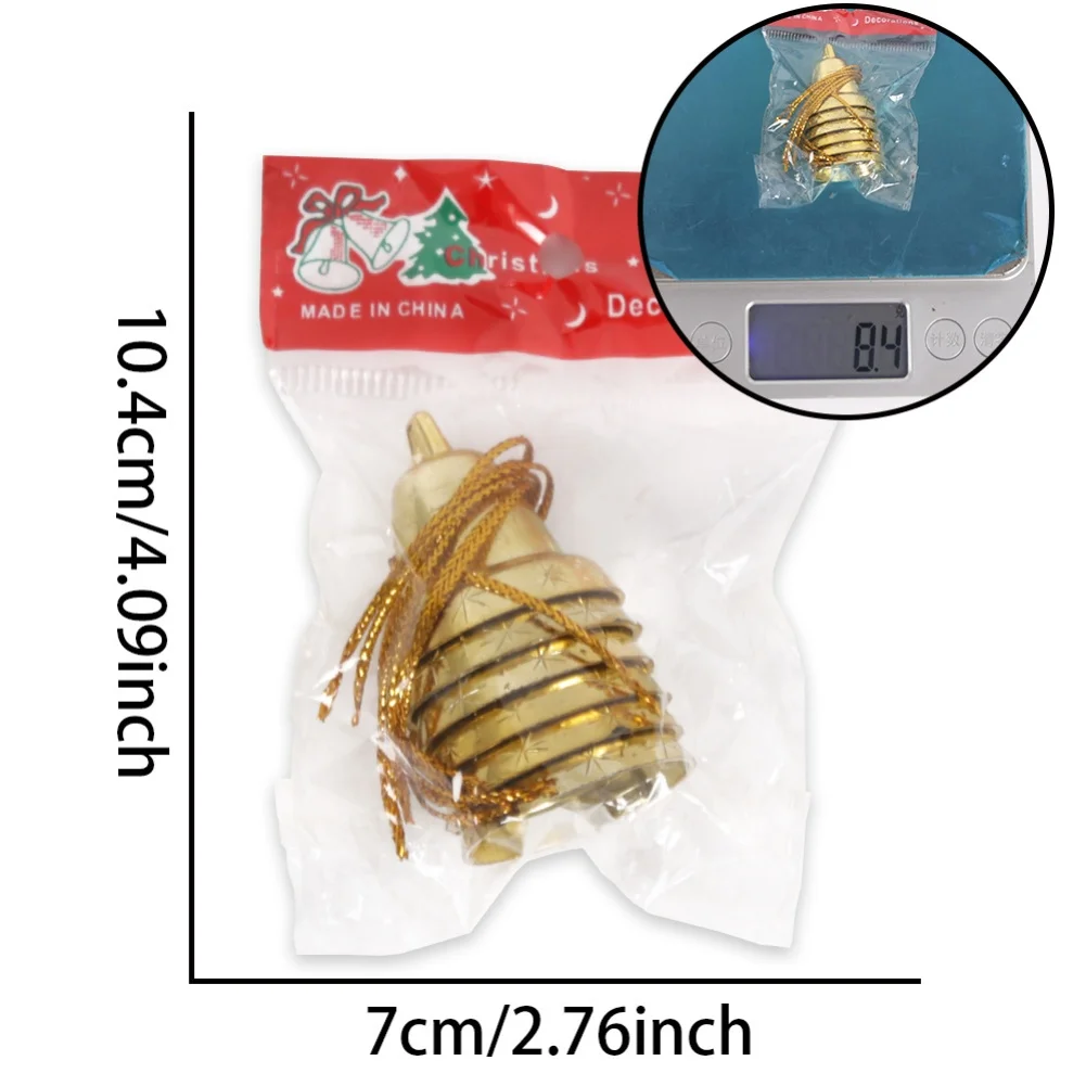 مجموعة من 6 دلايات جرس جلجل صغيرة ذهبية 3 سم أجراس عيد الميلاد الحلي لأكاليل الأشجار وديكور المنزل الموسمي