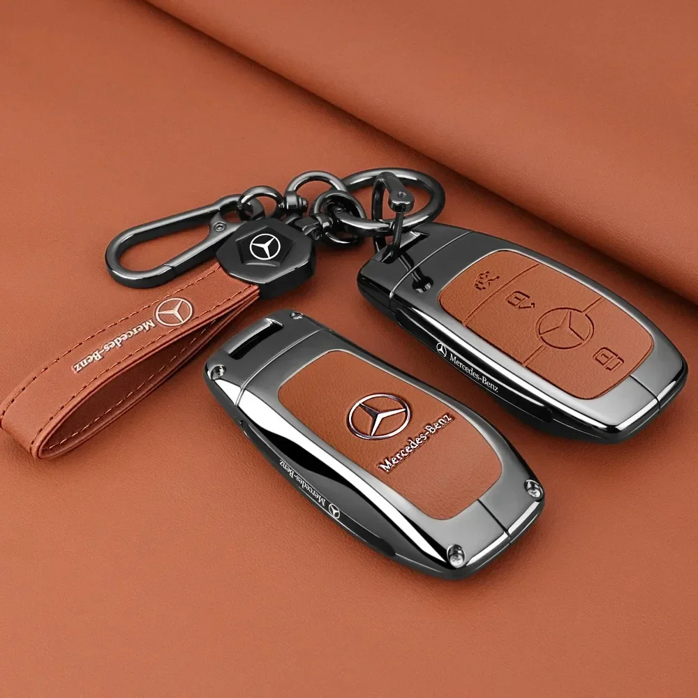 Leather Car Remote Control Key Case Cover Holder Shelll For Mercedes Benz A C E S G GLS CLA Class W203 W211 W205 W177X167 W204