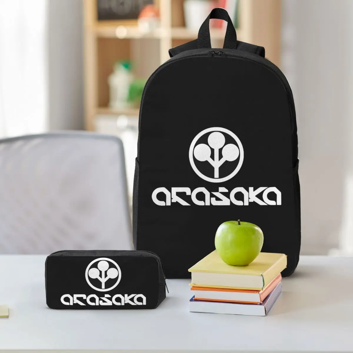 Cyberpunk Arasaka Backpack Boys Girls BookBag School Bag Shoulder Bags 3ps Insulated Lunch Bag Pencil Case