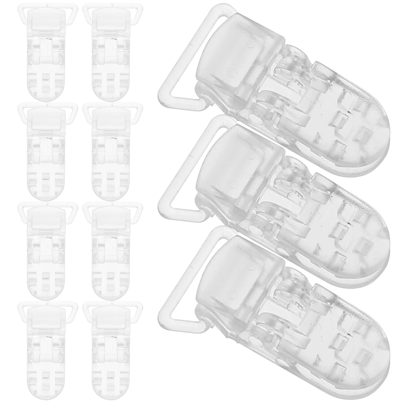 

25 pcs Pacifier Clips Transparent Badge Soother Holder Baby DIY Plastic Clips Safe Non Toxic Durable Craft Projects Infant