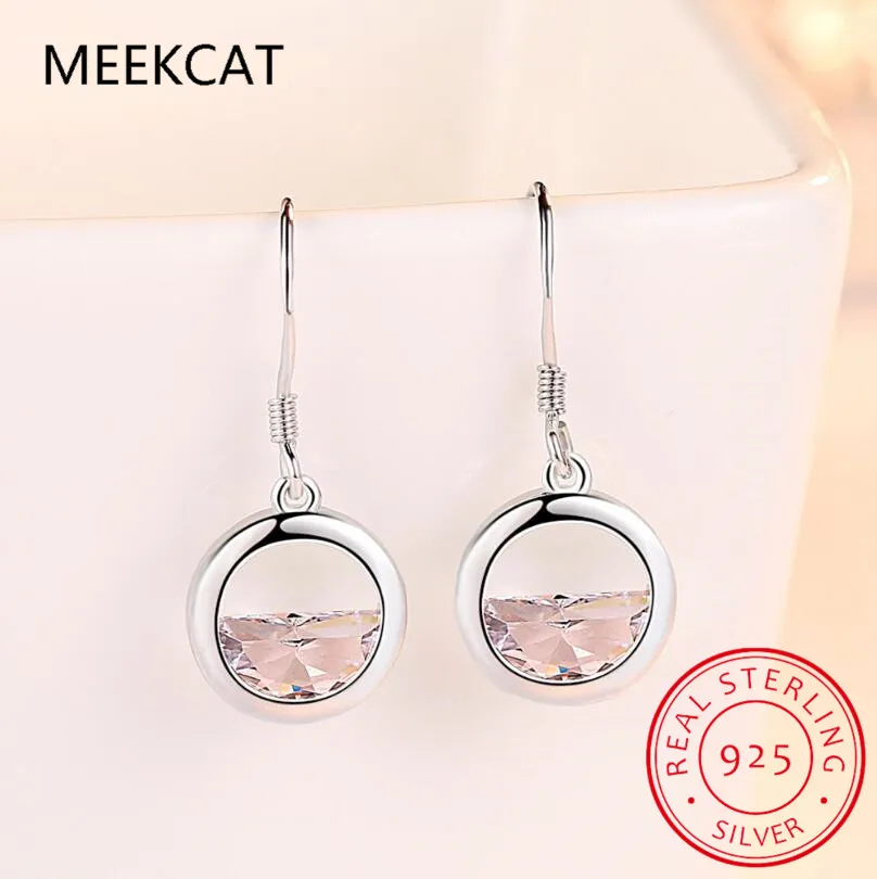 925 Sterling Silver Half Round Moissanite Classic Spring Water Drop Earring For Women Sparkling Wedding Party Fine Jewelry Gift