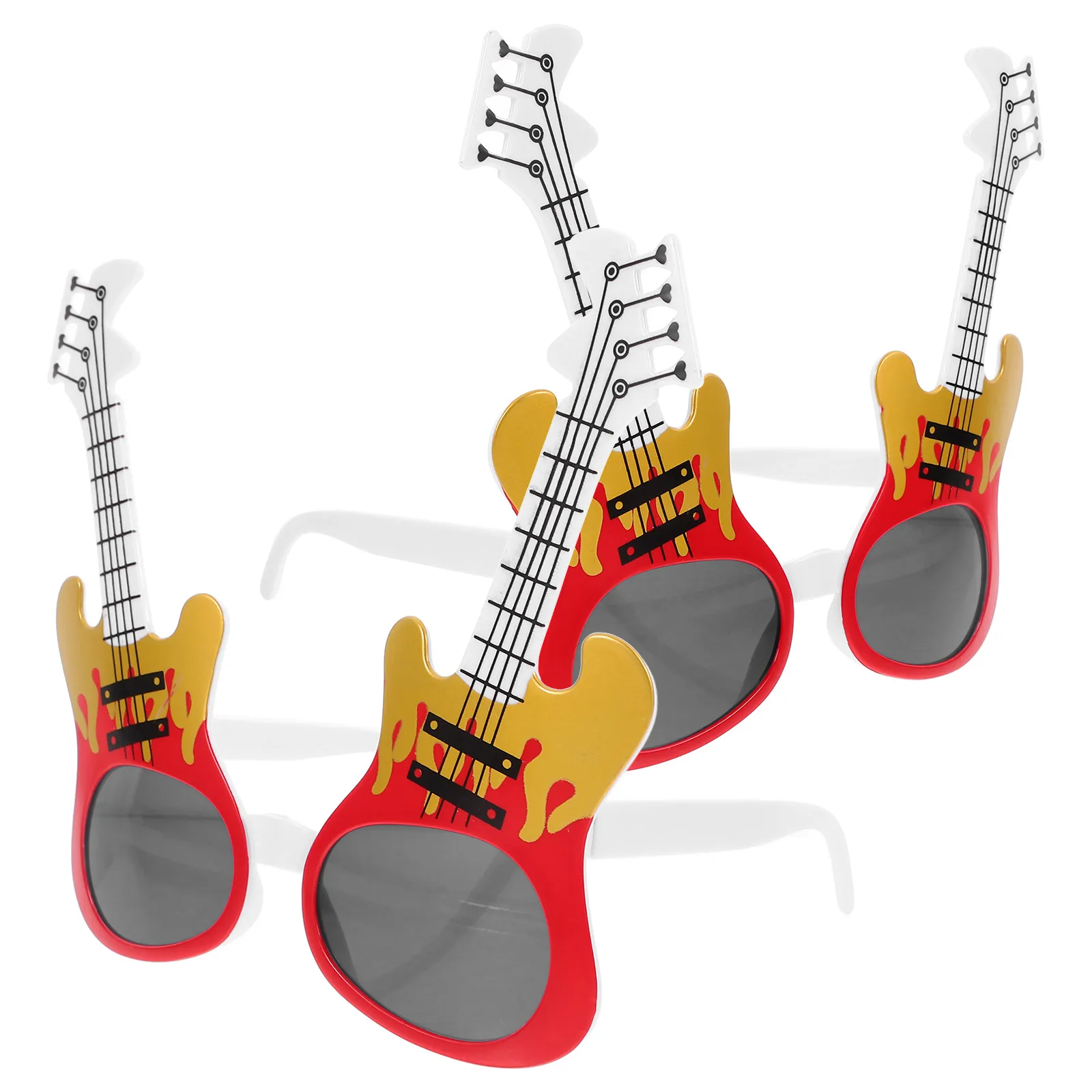 

2pcs Music Festival Glasses Funny Guitar Shaped Eyewear Costume Party Supplies Sunglasses Accessories Bright Colors