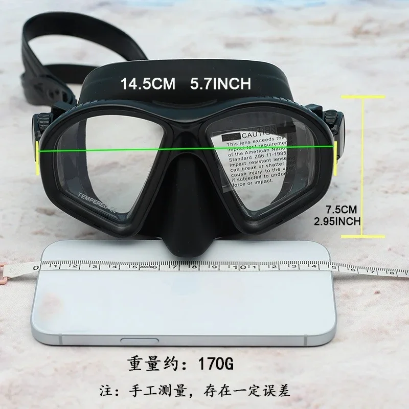 Low capacity free diving mask tempered glass snorkeling mask with stand diving goggles