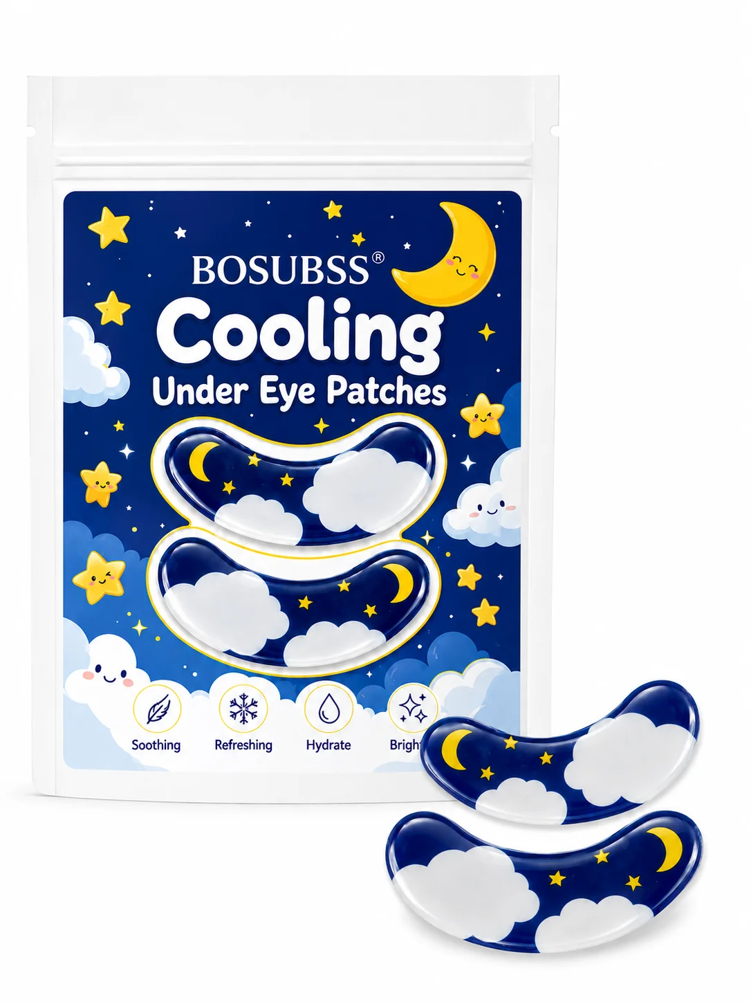 10PCS Moon Under Eye Beauty Patches Soft Gel Feel Eye Patches Easy Peel Beauty Patches For Women Daily Routine