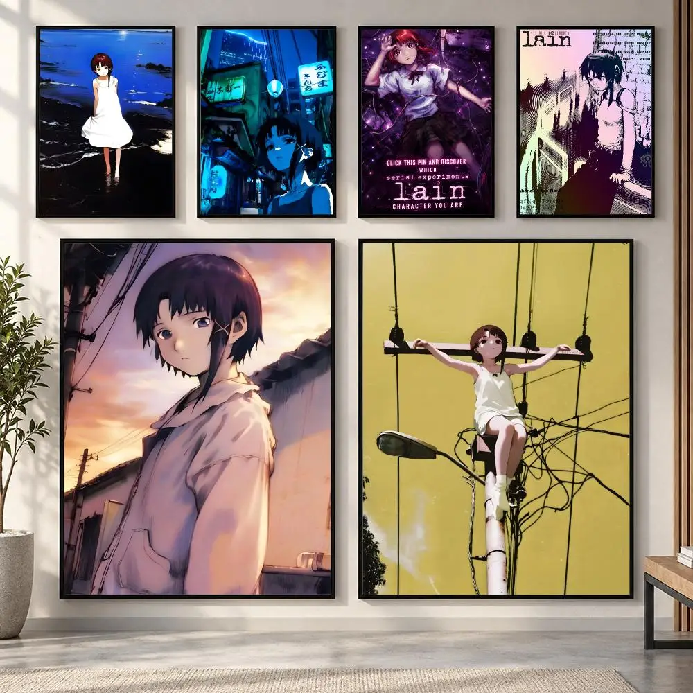 Anime Serial Experiments Lain Poster HD art sticky wall waterproof home living room bedroom bar aesthetic decoration