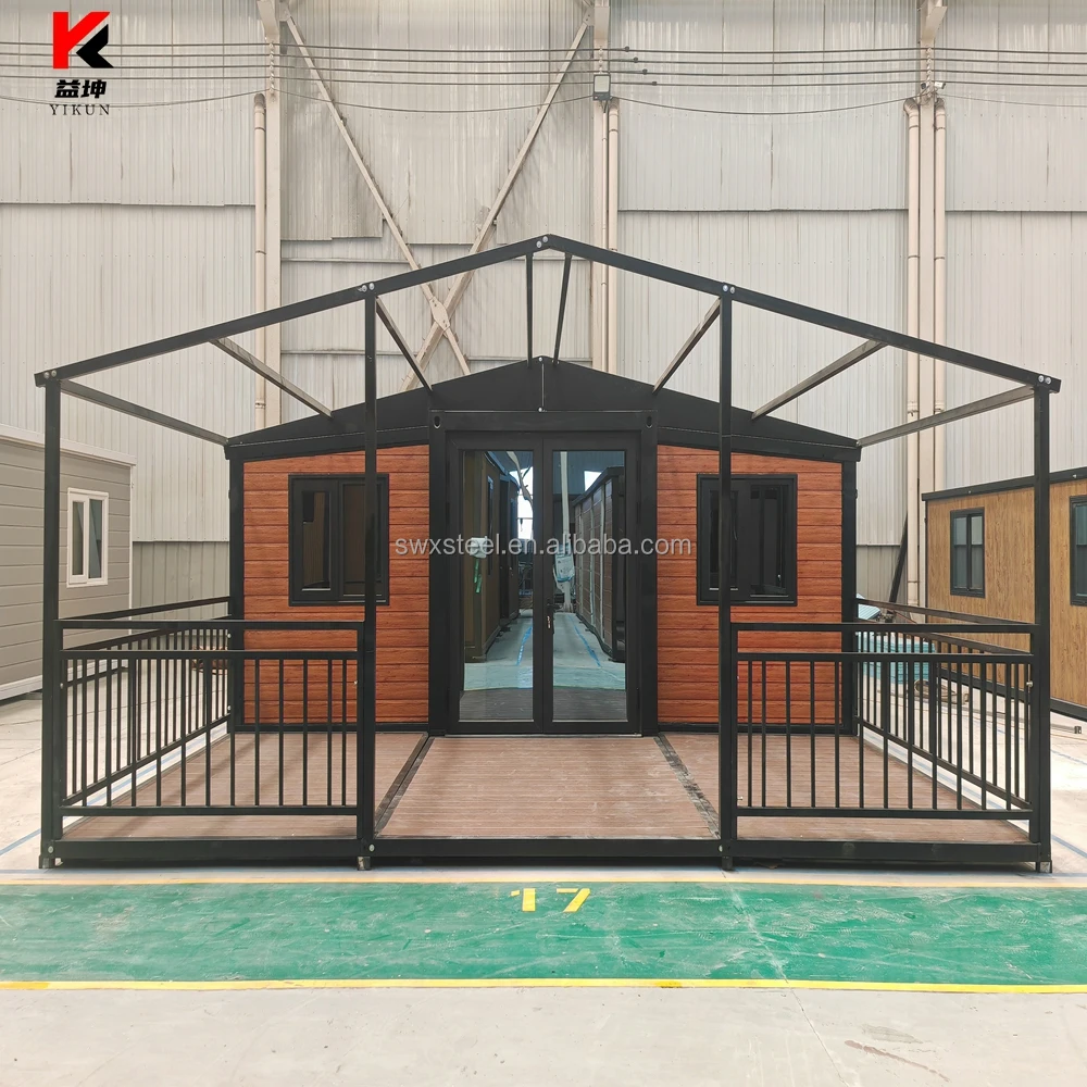 Luxury 2-4 Bedroom Two Story Container House Balcony Hall Contemporary Design Adults Living Room Kitchen Bedroom