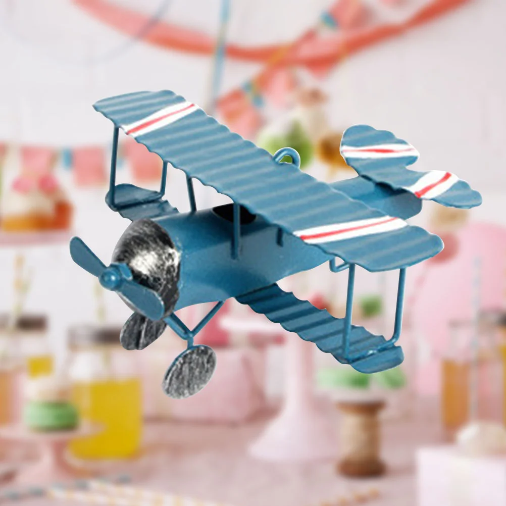 

Vintage Decorative Airplane Model Wrought Iron Retro Tinplate Hand Painted Desk Home nament Toy Lasting