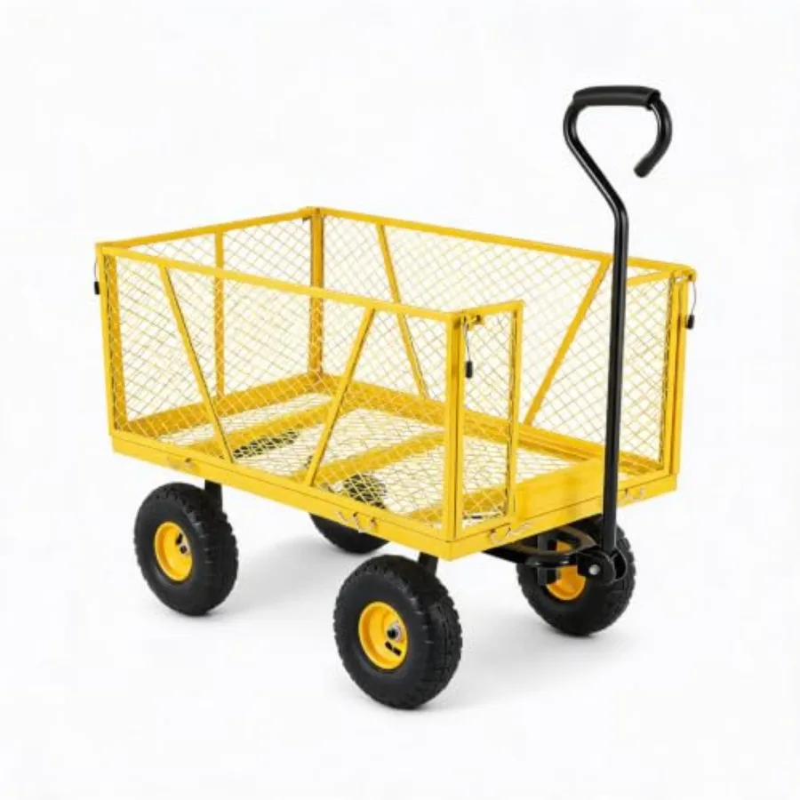 1100LBS Steel Garden Cart, Heavy Duty Wagon with 10